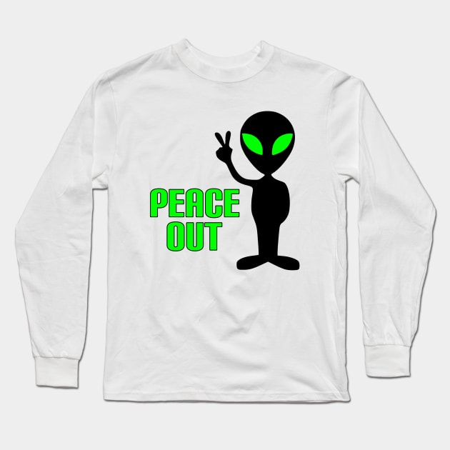 Peace Out Alien Long Sleeve T-Shirt by imphavok